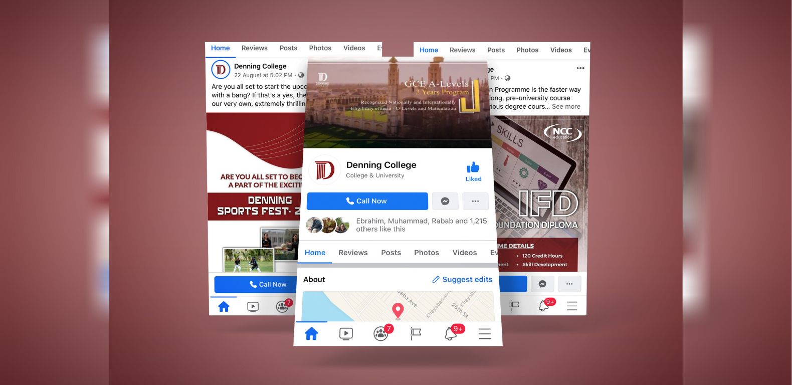 Social-media-marketing-denning-college-Facebook