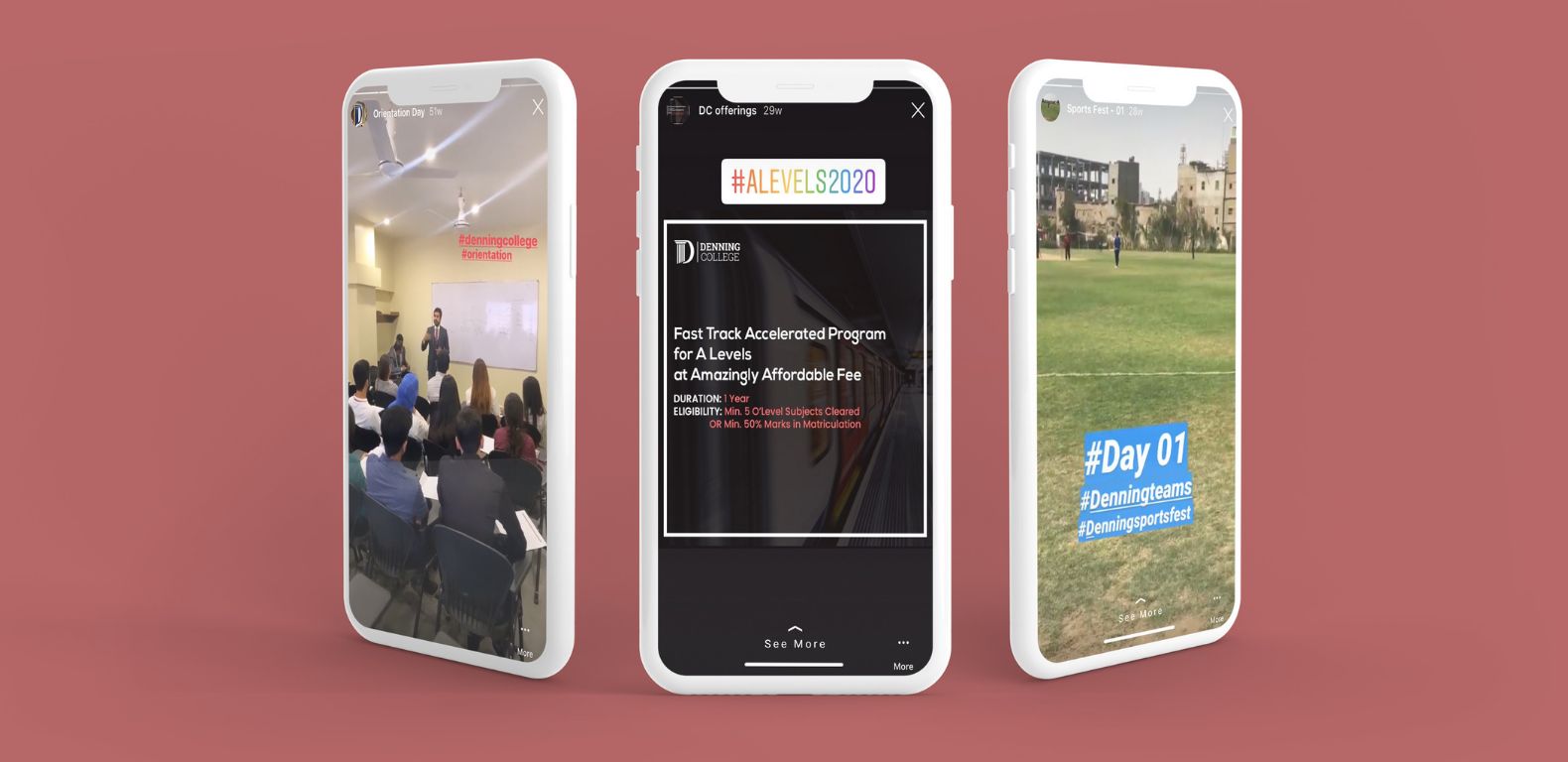 Social-media-marketing-denning-college-Insta-story.